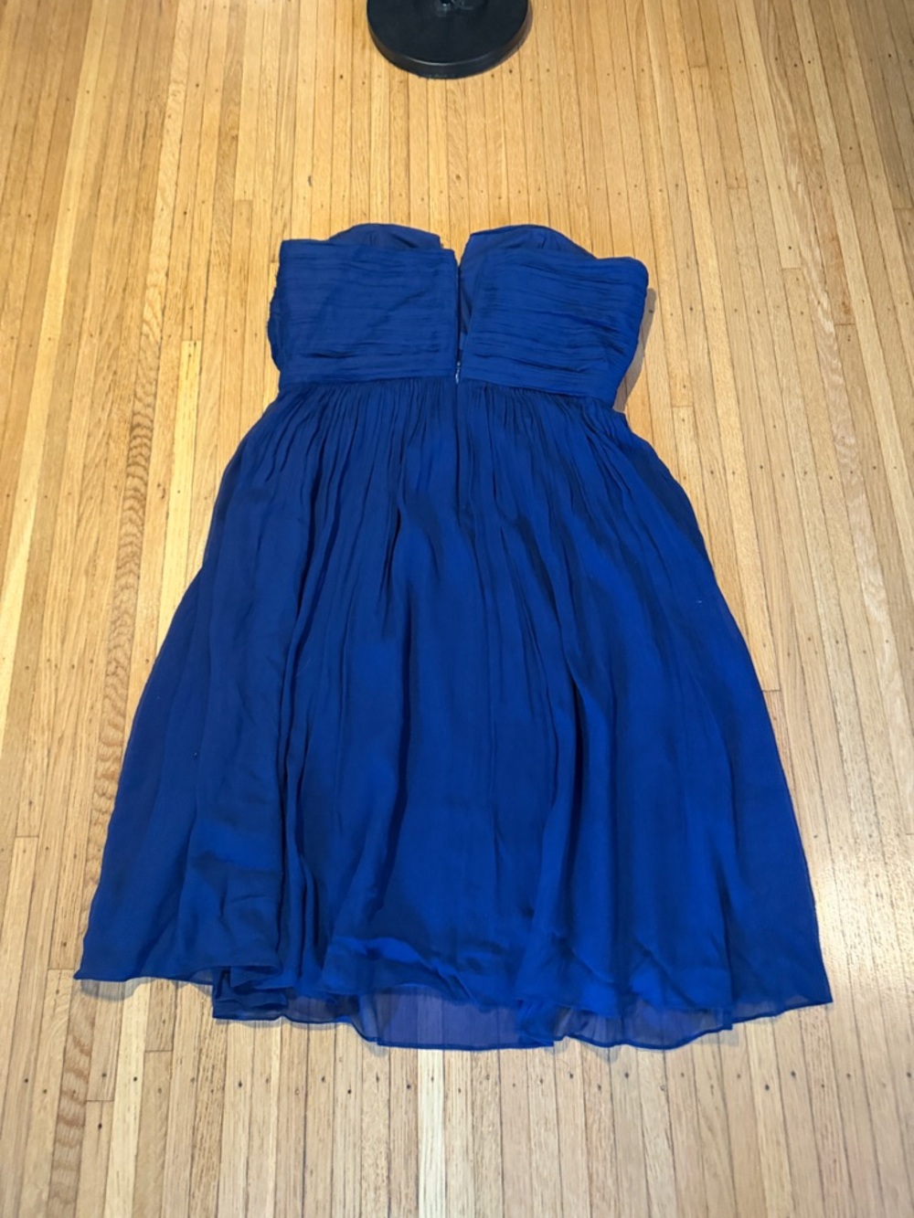 J. Crew Strapless Royal Blue Chiffon Cocktail Dress - Picture 3 of 4